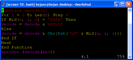 Obfuscated VBScript